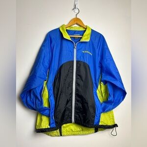 VTG Y2K Diadora Men Xl Windbreaker Block Packable Outdoor camping hiking Jacket